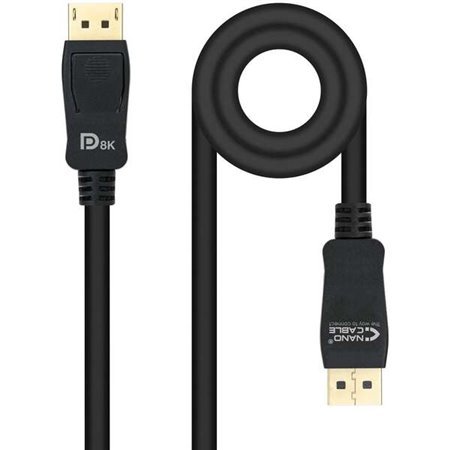 Nanocable DisplayPort 1.4 Macho para DisplayPort 1.4 Macho Cabo 1m - Certificado VESA - Cor Preta