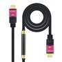 Cabo Nanocable HDMI v2.0 Macho com Repetidor para HDMI v2.0 Macho 15m - 4K@60Hz 18Gbps - Alta Velocidade - Cor Preto/Rosa