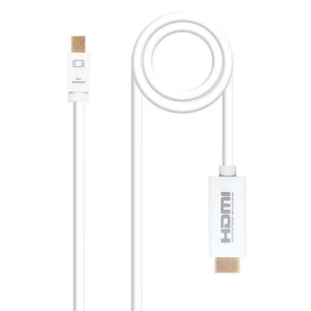 Nanocable Mini DP Macho para HDMI v1.4 Cabo Conversor Masculino 2m - Cor Branca
