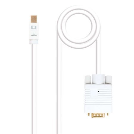 Nanocable Mini DP Macho para Cabo Conversor Masculino VGA 5m - Cor Branca