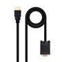 Cabo Conversor Nanocable HDMI para VGA, HDMI/M-VGA/M 1,8m - Cor Preta