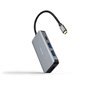 Nanocable HUB USB-C 5 em 1 - Conversor 3.2 GEN1 5G para 3 x USB-A 3.0 + USB-C + USB-C PD 100W - Alumínio - 15 cm - Cor Cinza