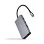 Nanocable HUB USB-C 9 em 1 -USB-C para 3 x USB-A + 2 x HDMI + RJ45 + TF + SD + Conversor USB-C PD 100W - Alumínio - 15cm - Cor C