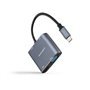 Conversor Nanocable USB-C para HDMI, VGA, USB 3.0 e USB-C PD - Comprimento do cabo 15cm - Cor cinza