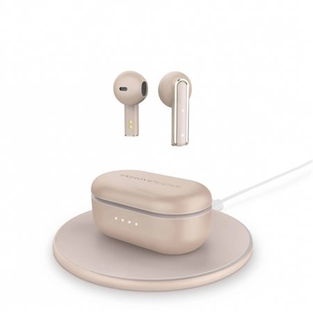 Fones de ouvido Bluetooth sem fio Energy Sistem True - Base de carregamento sem fio incluída - 25 horas de música - cor ouro ros