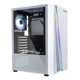 Gabinete Unykach Glayze ATX Tower - Iluminação ARGB - Lateral de vidro temperado - USB-A 2.0/3.2 e áudio - 1 ventoinha RGB de 12