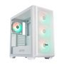 Abysm Danube Kamp BX300 Branco ATX, ITX, Gabinete Torre Micro ATX - Lado de vidro temperado - 3,5" e 2,5" - USB-A, USB-C e áudio