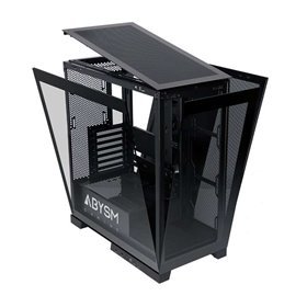 Abysm Danube Sava H500 Black ATX, ITX, Micro ATX Tower Case - Vidro temperado lateral e frontal - 3,5" e 2,5" - USB-A, USB-C e á