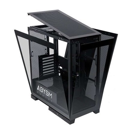 Abysm Danube Sava H500 Black ATX, ITX, Micro ATX Tower Case - Vidro temperado lateral e frontal - 3,5" e 2,5" - USB-A, USB-C e á