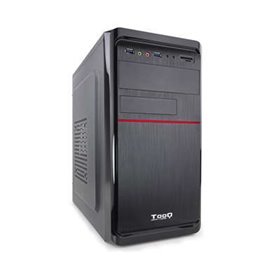 Gabinete Tooq Micro ATX Mini Tower - Fonte de alimentação de 500 W - 4x HDD3.5 + 1x SDD2.5 + 1x HDD5.25 - 2x USB 3.0, SD e Micro