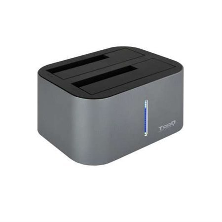 Tooq Docking Station USB 3.0/3.1 Gen 1 - HDD/SSD 2,5", 3,5" SATA - Botão de clonagem - Cor cinza/preto