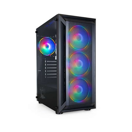 Caixa de jogos semitorre Tooq TQGCC101-B "Ragnärok" - cor preta