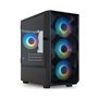 Caixa para jogos Tooq Seizure Micro-ATX/Mini-ITX Minitower - Painel lateral de vidro temperado - Tamanho de unidade compatível 3