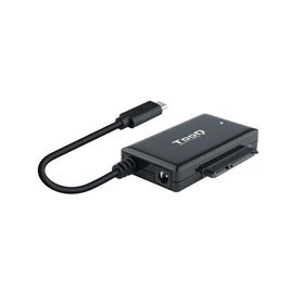 Adaptador Tooq USB 3.0 USB-C para SATA para discos rígidos de 2,5" e 3,5? com Alimentador - Cor Preta