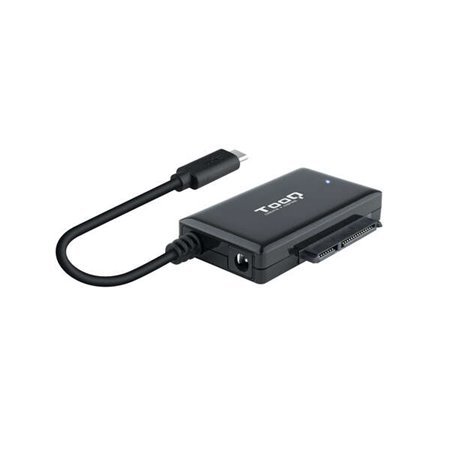 Adaptador Tooq USB 3.0 USB-C para SATA para discos rígidos de 2,5" e 3,5? com Alimentador - Cor Preta