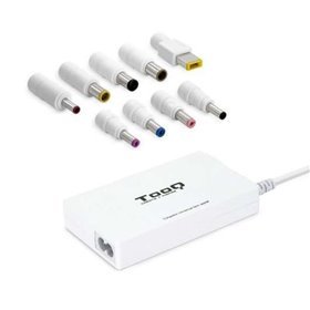Carregador automático universal para laptop Tooq 100W - USB - 9 adaptadores - Tensão 18,5-20V - Design fino - Cor branca