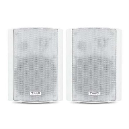 Alto-falantes de parede alimentados Tooq 60W - Controle de volume, agudos e graves - Suporte giratório 180º - Cor branca