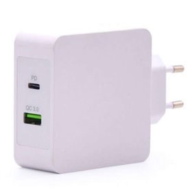 Carregador de parede Tooq USB 3.0, USB-C - Carregamento rápido - Branco