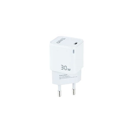 Carregador de parede Tooq GaN USB-C/PD 30W - Branco