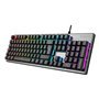 Teclado multimídia para jogos Unykach Nova K244 105 teclas USB - Iluminação FRGB - Antighosting - Cabo de 1,60 m - Cor cinza