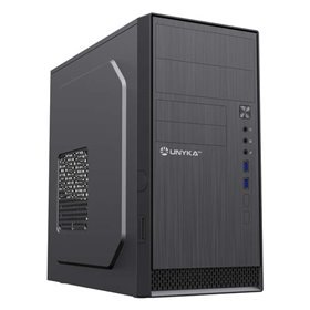Gabinete Torre Unykach Aero C12 V1 MicroATX - Tamanho de unidade compatível 3,5", 2,5" - USB-A 3.0, leitor de cartão SD e áudio 