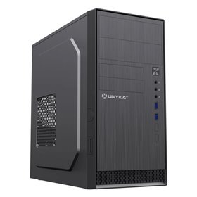 Gabinete torre Unykach Aero C12 V1 MicroATX - Fonte de alimentação de 500 W - Tamanho de unidade compatível 3,5", 2,5" - USB-A 3