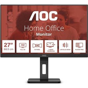 Monitor AOC 27" LED IPS FullHD 1080p 75Hz - Resposta de 4ms - Ajuste de altura - Ângulo de visão de 178° - Alto-falantes integra