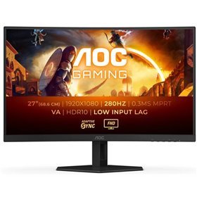 Monitor AOC G4 27" Curvo 1500R LED Fast Va FullHD 280Hz HDR10 - Resposta de 1ms - Ângulo de visão de 178° - HDMI, DisplayPort, Á