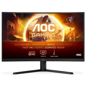 Monitor AOC G4 31,5" Curvo 1500R LED Fast VA QHD 180Hz HDR10 - Resposta de 1ms - Ângulo de visão de 178° - HDMI, DisplayPort, Áu