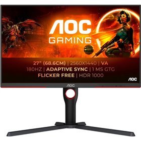Monitor AOC G3 27" Mini LED VA QHD HDR1000 180Hz - Resposta de 1ms - Altura ajustável, rotação e inclinação - Ângulo de visão de