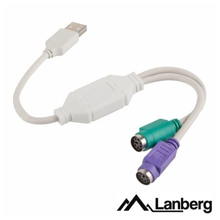 Cabo Adaptador USB-A 2.0 Macho / 2x PS/2 LANBERG