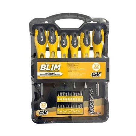 Conjunto de chave de fenda e bits Blim de 32 peças