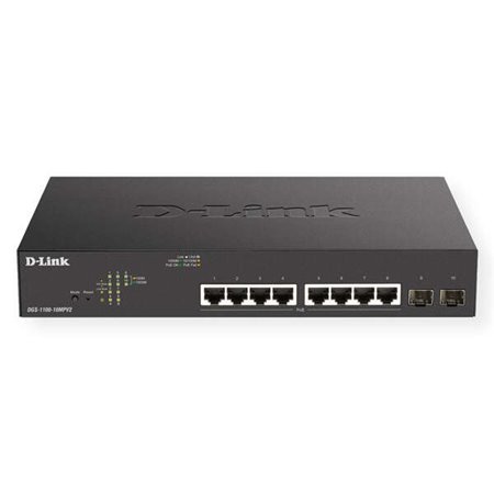 Switch semi-gerenciável D-Link 8 portas Gigabit PoE 130W + 2 portas combinadas