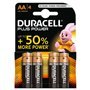 Pilhas alcalinas Duracell MN1500B4 AA LR6 1,5V Plus Power (4 unidades)