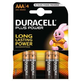 Pilhas Alcalinas Duracell MN2400B4 AAA LR03 1,5V Plus Power (4 unidades)