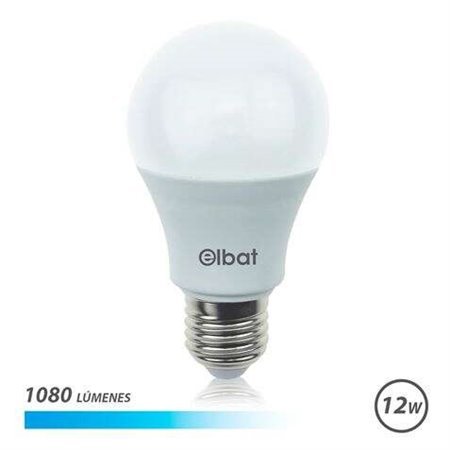 Lâmpada LED Elbat - Potência 12W - Lumens 1080 - Tipo de Luz 6500K Luz Fria - Casquilho E27 - Ângulo 220º - Dimensões 60X120mm -