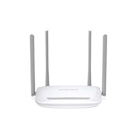 Roteador Mercusys Wireless N 300Mbps - 4 portas 10/100Mbps - 4 antenas 5dBi - Tecnologia 2x2 MIMO - Cobertura WiFi até 500m2