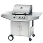 Churrasqueira a Gás Inox 4 Queimadores Muvip - Estrutura em Aço Inox - 3 Queimadores Centrais + 1 Queimador Lateral - 2 Grelhas 