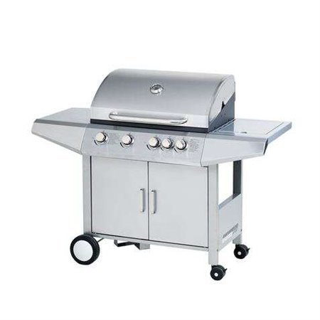 Churrasqueira a Gás Inox 5 Queimadores Muvip - Estrutura em Aço Inox - 4 Queimadores Centrais + 1 Queimador Lateral - Grelhas Es