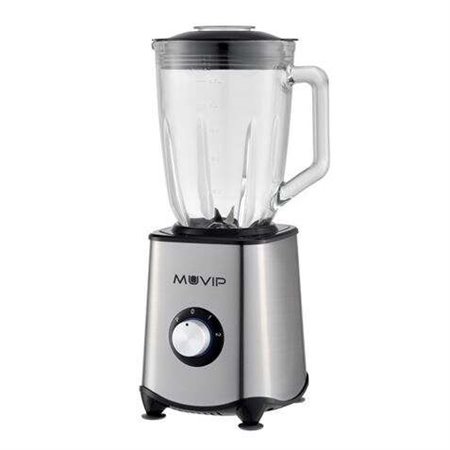 Liquidificador Muvip 1300W 1,5L - 2 velocidades - Corpo e lâminas em aço inoxidável - Função picador de gelo - Trava de seguranç