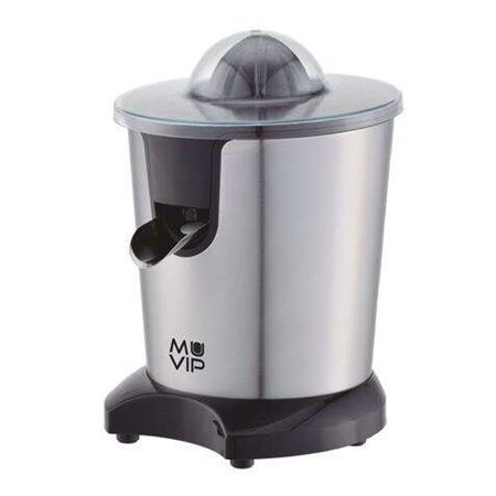 Espremedor elétrico de aço inoxidável Muvip 600W - Corpo e filtro em aço inoxidável - Sistema anti-gotejamento - 2 tamanhos de c