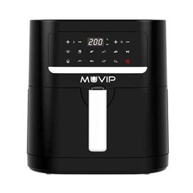 Fritadeira Muvip Hot Air 7 Litros 1800W Touch Screen - 10 Programas de Culinária - Cor Preta