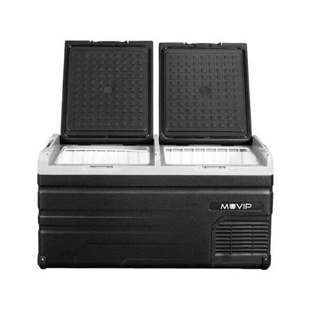 Geladeira Portátil Muvip com Compressor LG 107 Litros Zona Dupla - Porta Dupla - Compressor Silencioso - Cor Preta