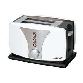 Torradeira de pão Muvip Top Design 800W - Capacidade para 2 fatias - 6 níveis de torradas - Funções de aquecimento, descongelame