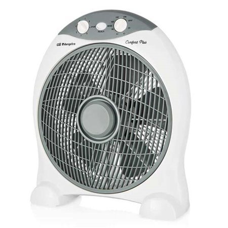 Orbegozo Box Fan BF 1030 Ventilador Portátil Refrescante - Potente Motor 45W - Temporizador 2h - Silencioso e Compacto