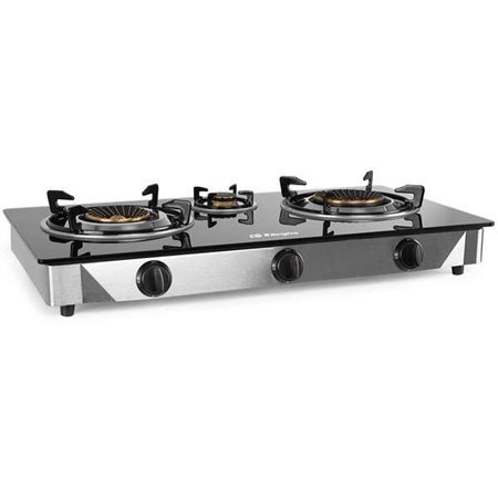 Fogão a Gás Orbegozo FO 3520 Elegance - Ignição Piezoelétrica - 2 Queimadores Triple Crown - Segurança FFD - Aço Inoxidável e Vi