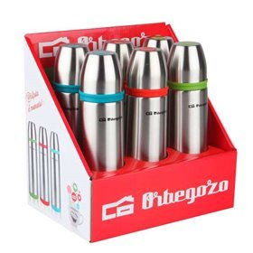 Conjunto térmico identificador de bebidas Orbegozo - Aço inoxidável resistente - Faixas coloridas - Sistema anti-derramamento - 