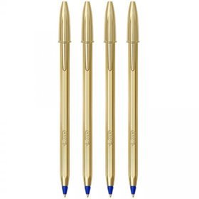 Esferográfica BIC Edição Especial Azul 1mm Dourado 4un