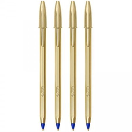 Esferográfica BIC Edição Especial Azul 1mm Dourado 4un