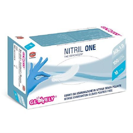 Luvas Nitrilo Tamanho M s/ Pó Azul 100un